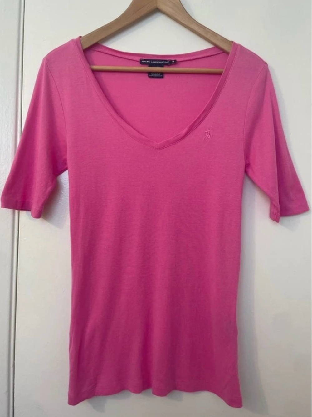 Y2K Ralph Lauren Sport Pink V-Neck Top